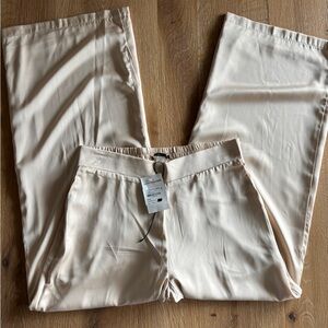 Tahari Satin Trousers in Champagne